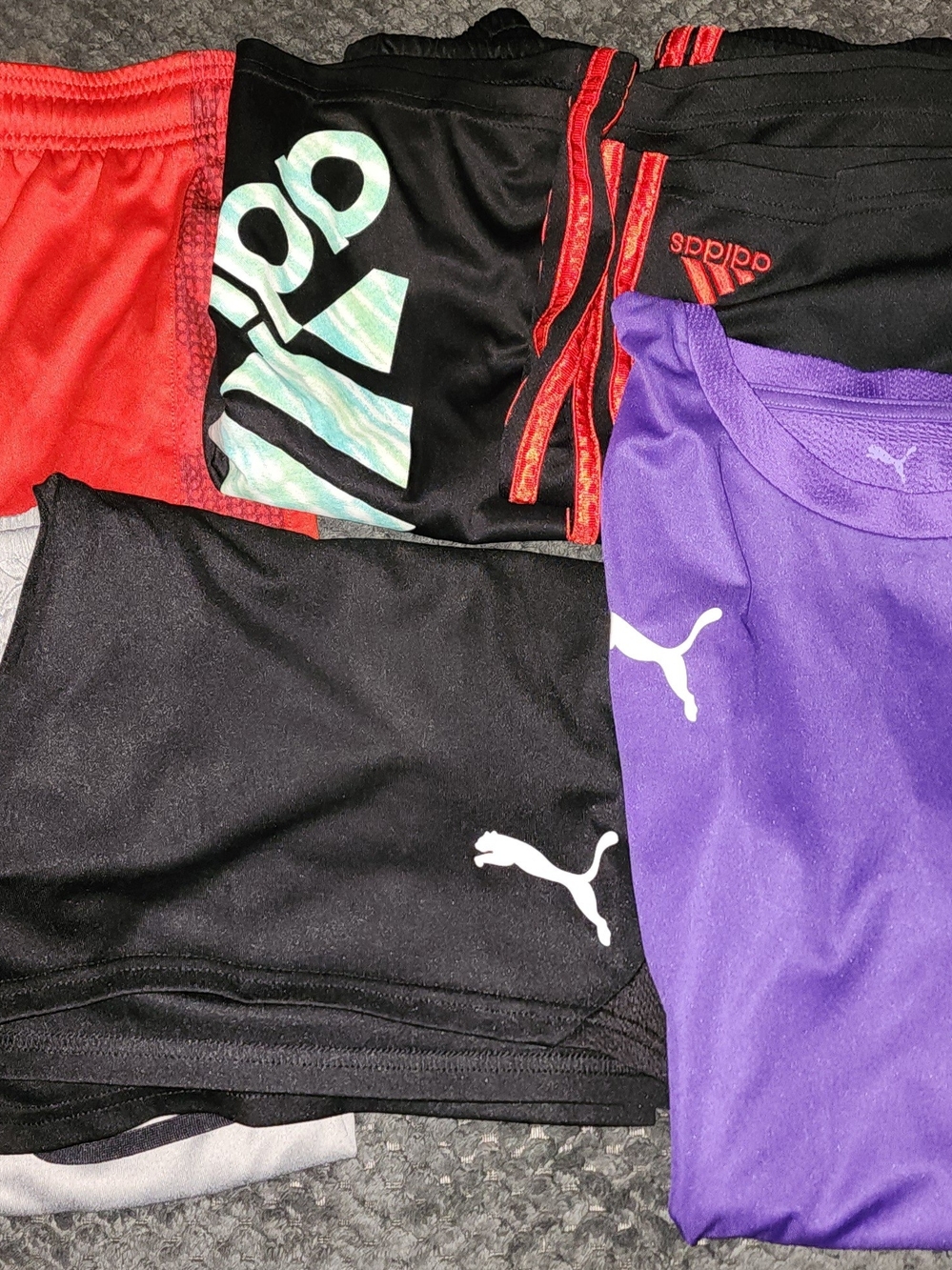 Puma Kids Black, Purple & Red Athletic Shorts Set